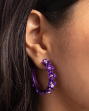 Load image into Gallery viewer, Fashionable Flower Crown - Purple Earrings