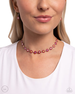 Floral Falsetto - Red Choker Necklace Set