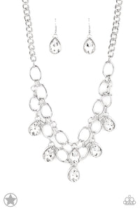 Show-Stopping Shimmer - White Necklace Set