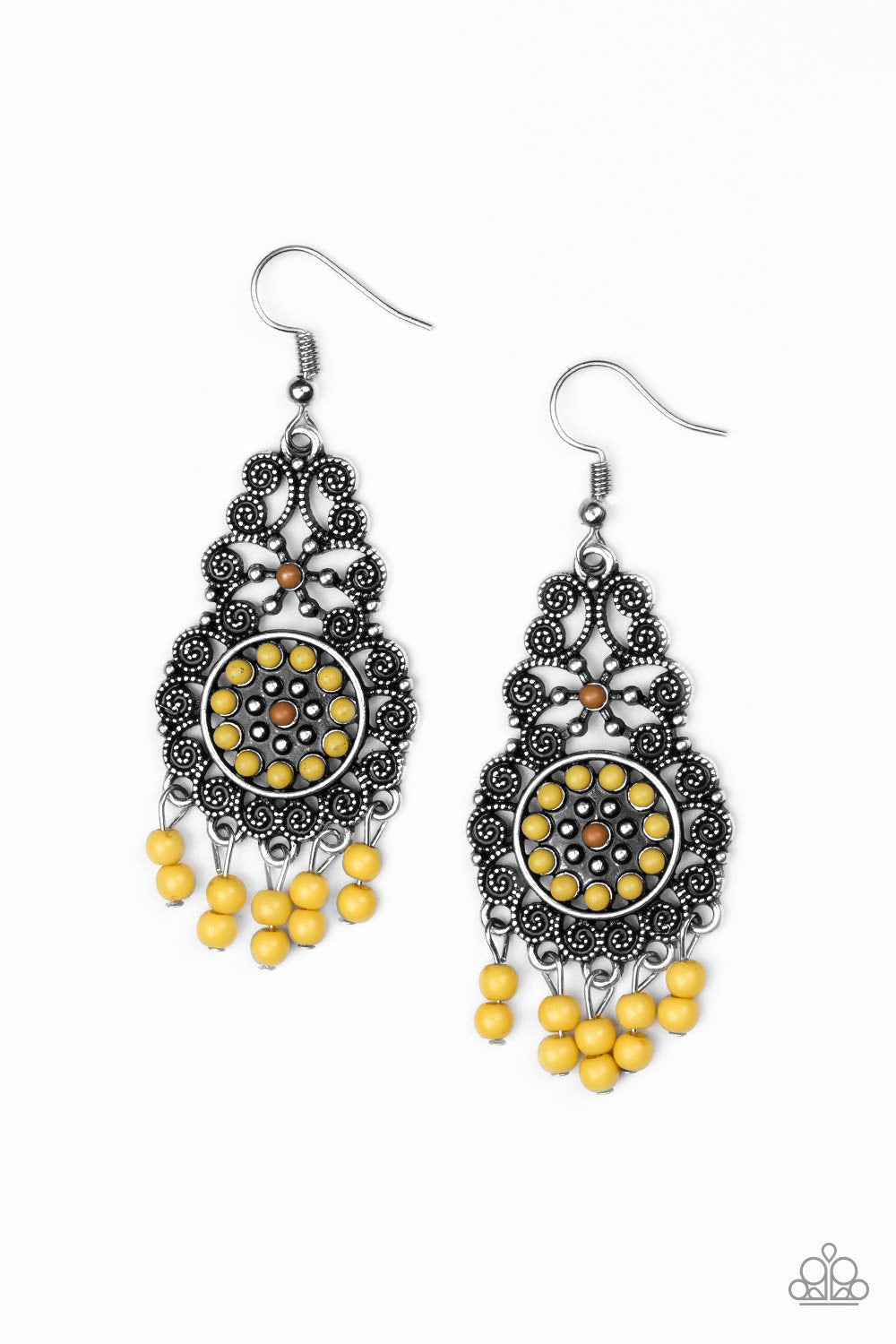 Courageously Congo - Yellow Earrings