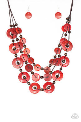 Catalina Coastin - Red Necklace Set