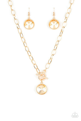 She Sparkles On - Gold Necklace Set