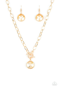 She Sparkles On - Gold Necklace Set