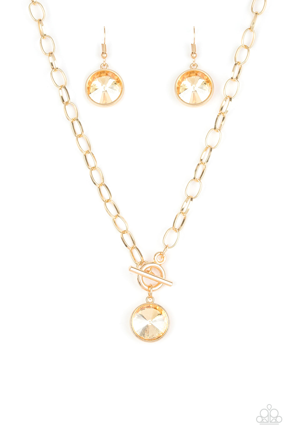 She Sparkles On - Gold Necklace Set