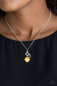 Stylishly Square - Yellow Necklace Set