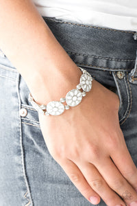 Dancing Dahlias - White Bracelet