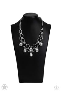 Show-Stopping Shimmer - White Necklace Set