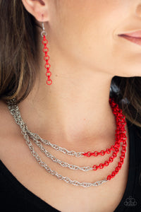 Turn Up The Volume - Red Necklace Set