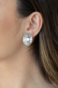 Movie Star Sparkle - White Earrings