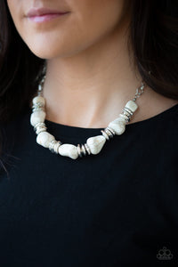 Stunningly Stone Age - White Necklace Set