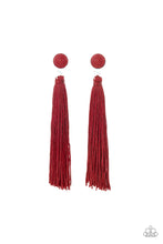 Load image into Gallery viewer, Tightrope Tassel - Red Earrings