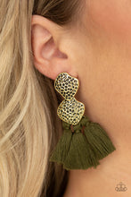 Load image into Gallery viewer, Tenacious Tassel - Green Earrings