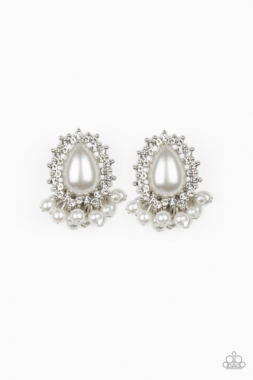 Castle Cameo - White Earrings