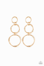 Load image into Gallery viewer, Three Ring Radiance - Gold Earrings