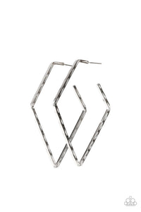 Geo Grunge - Silver Earrings