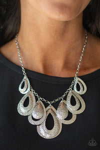 Teardrop Tempest - Silver Necklace Set