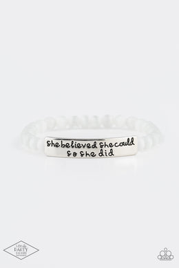 So She Did - White Bracelet