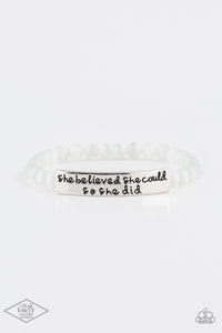 So She Did - White Bracelet