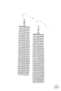 Top-Down Shimmer - White Earrings