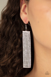 Top-Down Shimmer - White Earrings