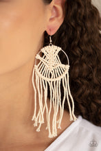 Load image into Gallery viewer, MACRAME, Myself, and I - White Earrings