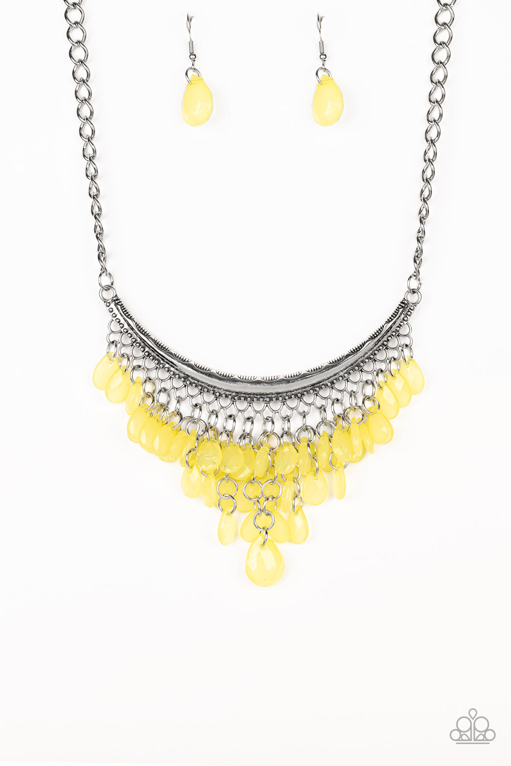 Rio Rainfall - Yellow Necklace Set