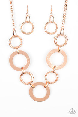 Ringed in Radiance - Copper Necklace Set