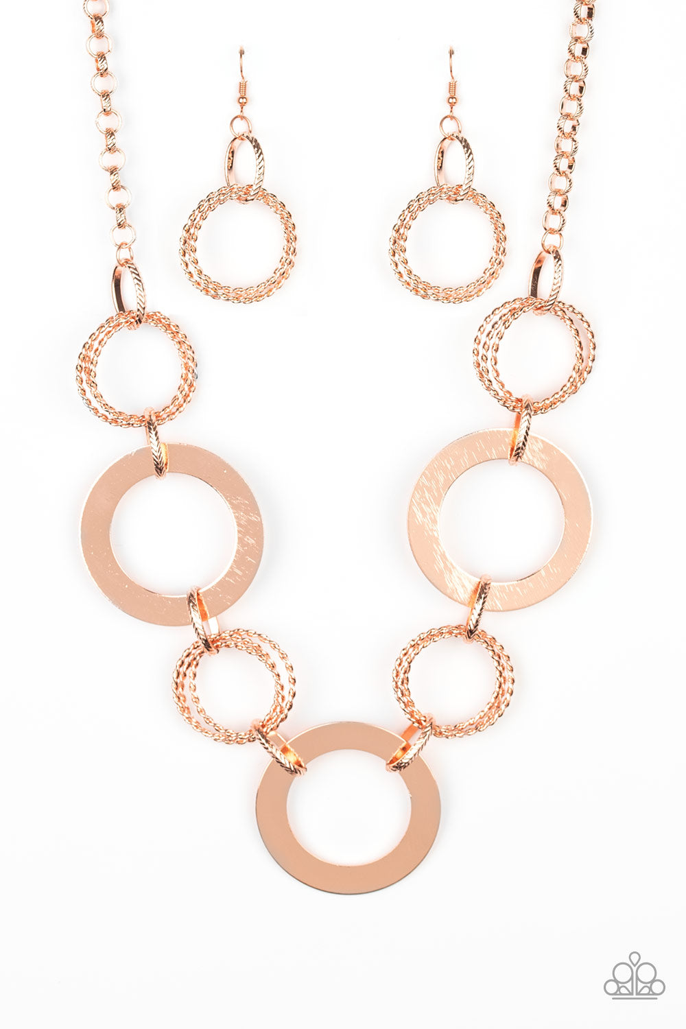 Ringed in Radiance - Copper Necklace Set
