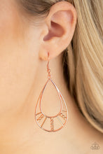 Load image into Gallery viewer, Line Crossing Sparkle - Copper Earrings