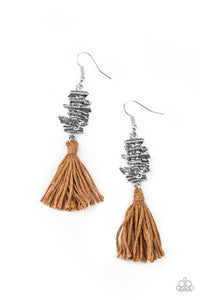 Tiki Tassel - Brown Earrings