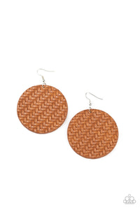 Plaited Plains - Brown  Earrings