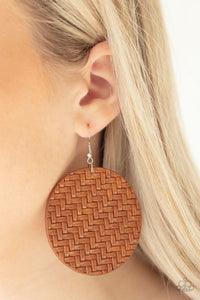 Plaited Plains - Brown  Earrings