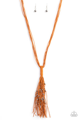 Hand-Knotted Knockout - Orange Necklace Set