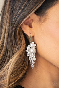 High-End Elegance - White Earrings