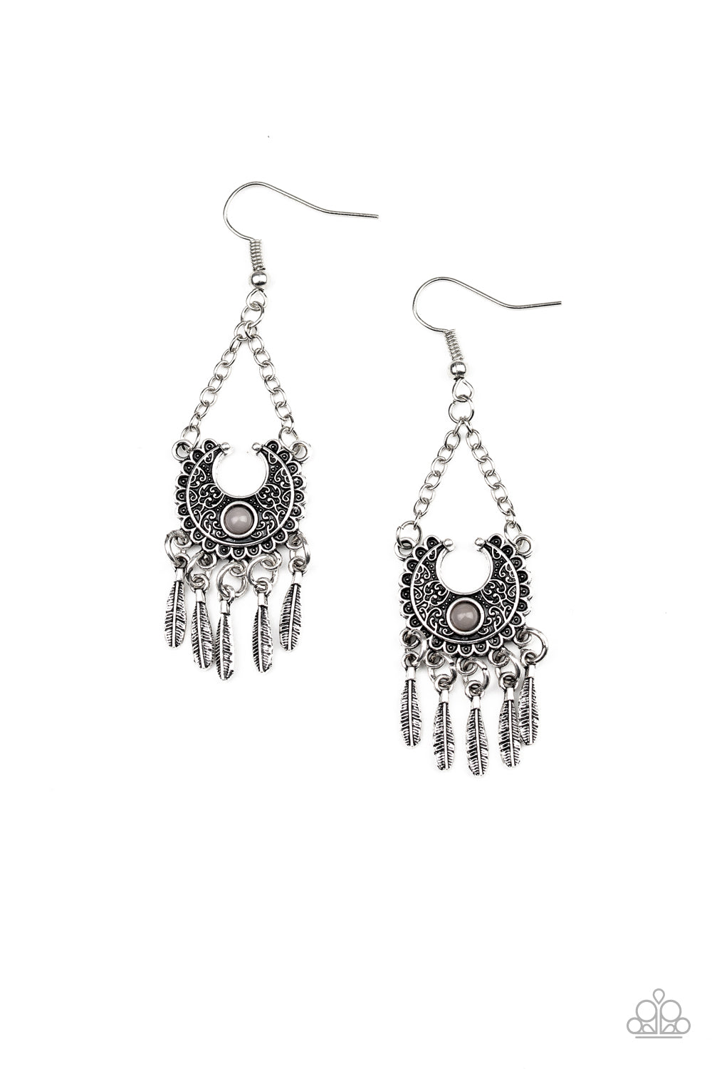 Fabulously Feathered - Silver Earrings