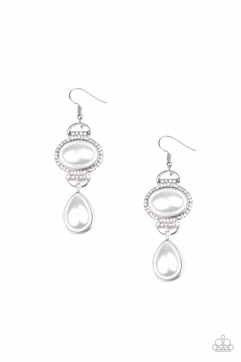 Icy Shimmer - White Earrings