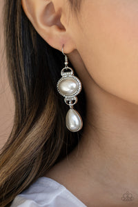 Icy Shimmer - White Earrings