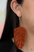 Load image into Gallery viewer, Hanging by a Thread - Brown Earrings