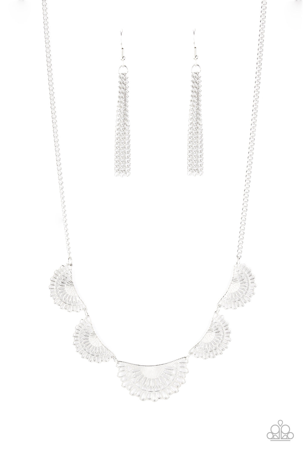 Fanned Out Fashion - Silver Necklace Set