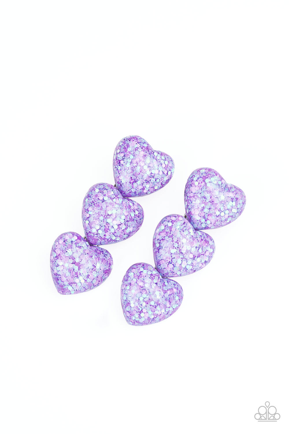 Heart Full of Confetti - Purple Hair Clips