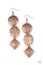 Load image into Gallery viewer, Mixed Movement - Copper Earrings