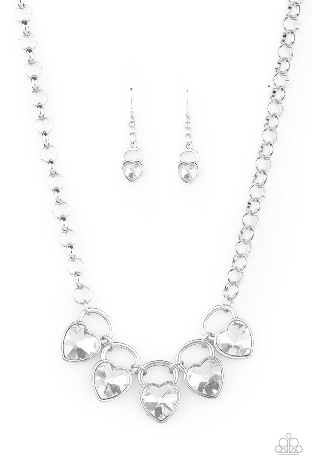 HEART On Your Heels - White Necklace Set