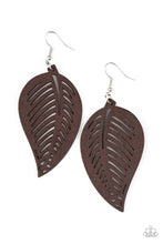 Load image into Gallery viewer, Tropical Foliage - Brown Earrings