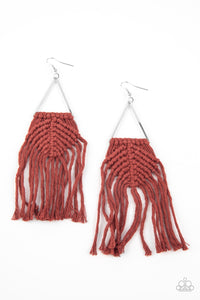 Macrame Jungle - Brown Earrings