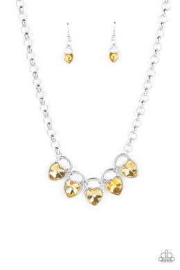 HEART On Your Heels - Yellow Necklace Set