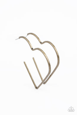 I HEART a Rumor - Brass Earrings