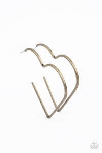 I HEART a Rumor - Brass Earrings