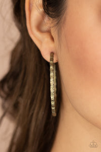 Grungy Grit - Brass Earrings