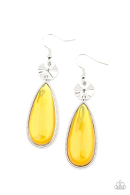 Jaw-Dropping Drama - Yellow Earrings