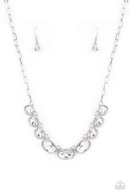 Gorgeously Glacial - White Necklace Set